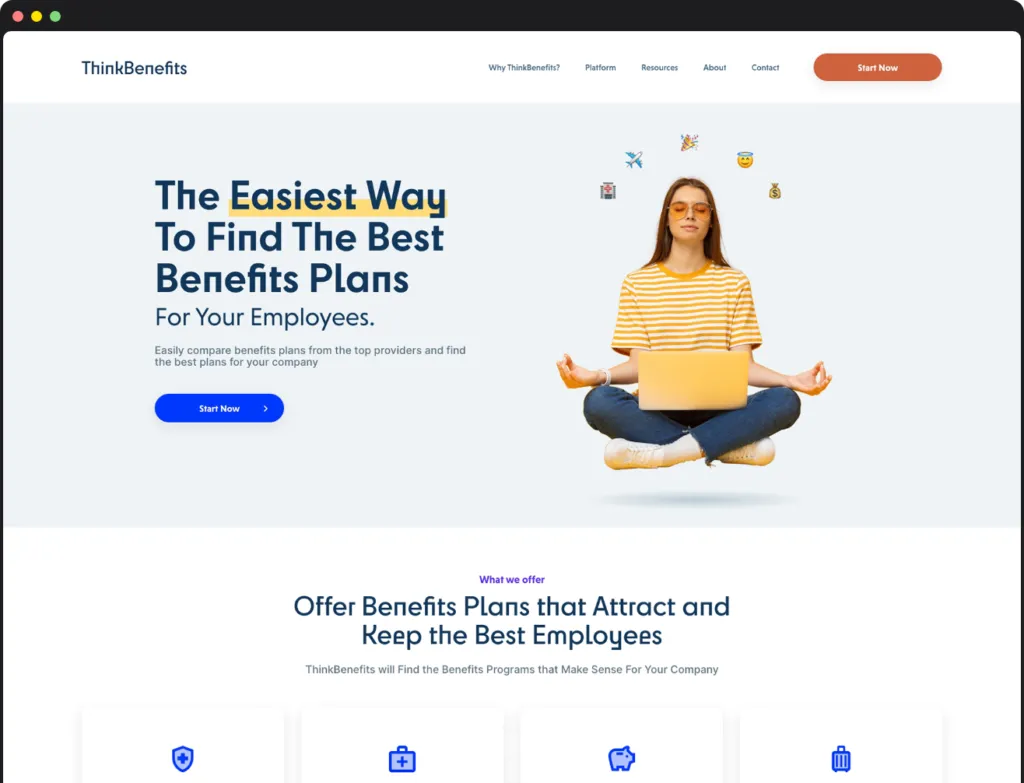 ThinkBenefits marketplace screens